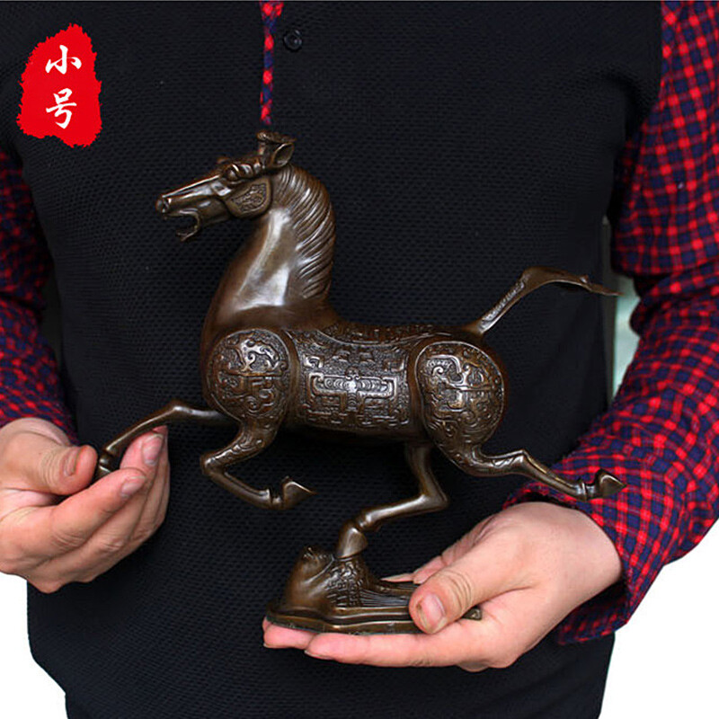 禮之緣 銅馬踏飛燕擺件 商業禮品 商務辦公室裝飾銅馬擺件 公司開業送禮 周年慶典禮物 加大號長71CM高55CM